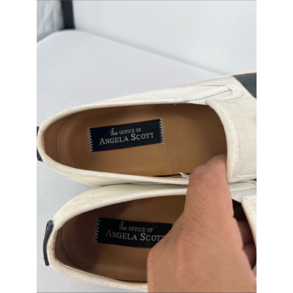 Canvas Slip-On Flats with Black Stripe Detail - Picture 3 of 7